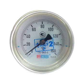 Термометр биметалл ТБ63 160С Дк63 L=40 G1/2" осев Метер