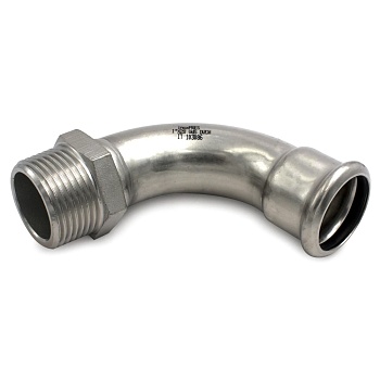 Отвод нерж AISI316L Дн35х1 1/4"х90гр Ру16 пресс/НР Inoxpres RM 186114035