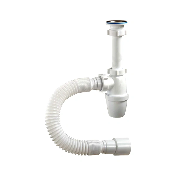 Сифон умыв бут 1 1/4"x40 гофр 40х40/50 нерж/сетка Орио А-32059