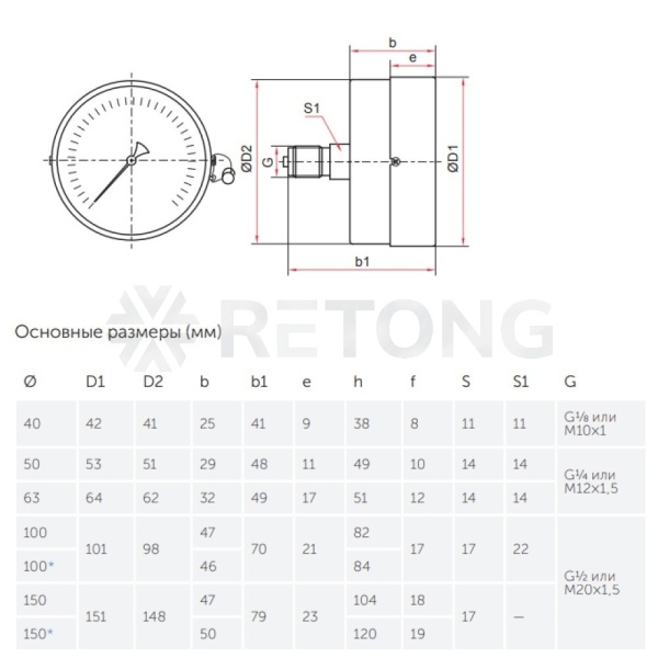 Манометр осев ТМ-310Т.00 0-1,0МПаДк63 G1/4" ст Росма 00000008922