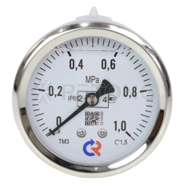 Манометр осев гидр ТМ-320Т.10 0-1,0МПаДк63 G1/4" глиц нерж Росма 00000026326