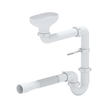 Сифон труб разрыв струи смещ 1 1/2"x40 гофр 40х40/50 вып/воронка АНИ Пласт DR5015