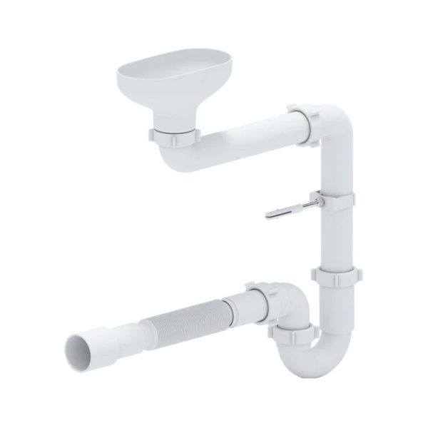 Сифон труб разрыв струи смещ 1 1/2"x40 гофр 40х40/50 вып/воронка АНИ Пласт DR5015