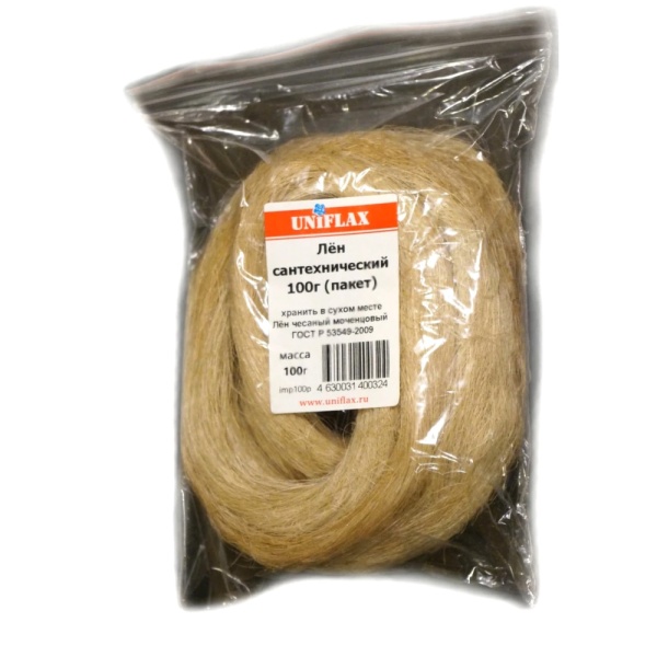 Лен чесаный моченцовый 100гр п/э пакет UNIFLAX