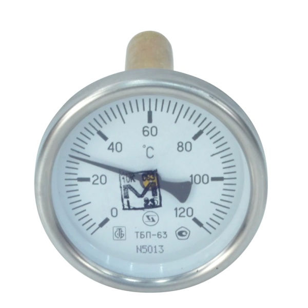 Термометр биметалл ТБП-Т 120С Дк63 L=100 G1/2" осев ЗТП Минск