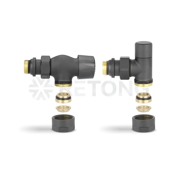 Комплект термостатический с запорным клапаном Varmega №3 VMDV12-210415, 1/2" x 3/4"EK ВР-НР, осевой,