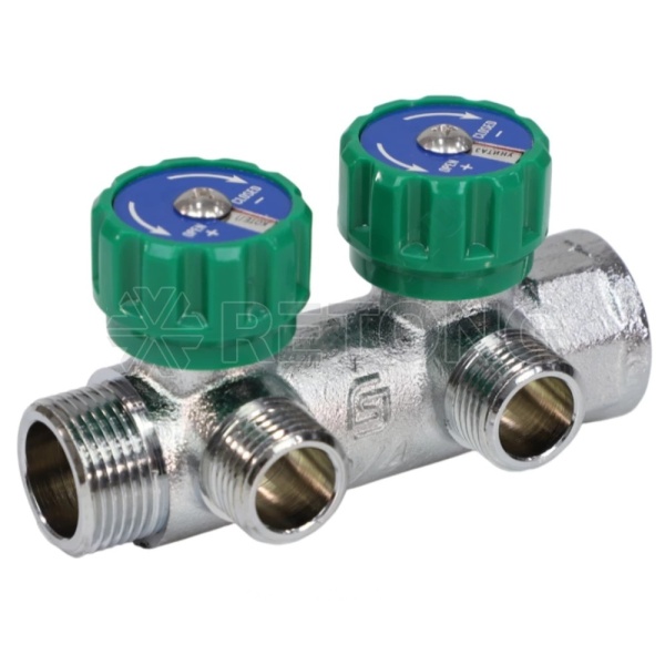 Коллектор лат клап рег 3/4" м/р 2в 1/2" ПУ н/р 45мм M110 SantechSystems