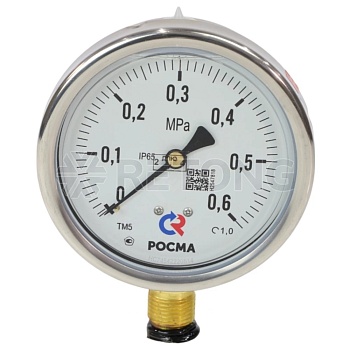 Манометр рад гидр ТМ-520Р.20 0-1,0МПаДк100 G1/2" силик нерж Росма 00000029394