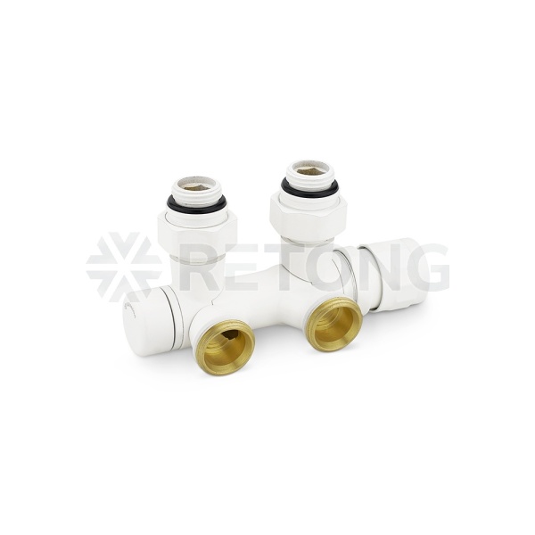 Узел нижнего подключения Varmega VMDV25-100415, 1/2"х3/4"EK, универсальный, белый