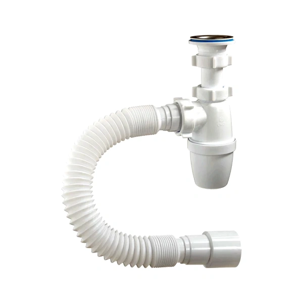 Сифон умыв бут 1 1/4"x40 гофр 40х40/50 нерж/сетка Орио А-3202