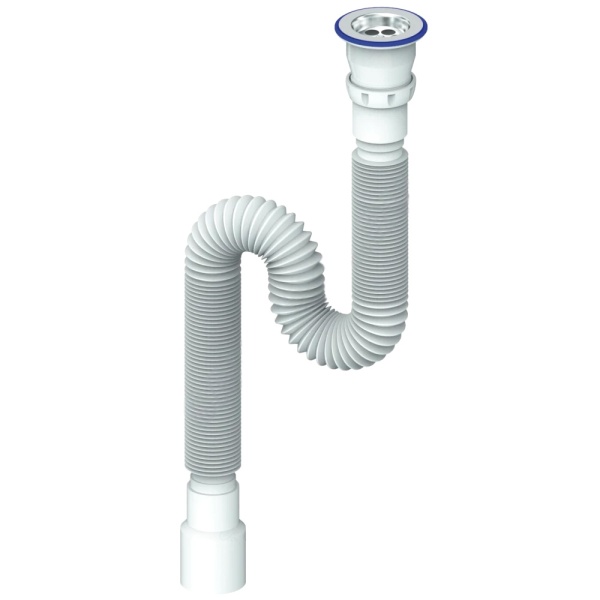 Сифон умыв гофр 1 1/2"x40/50 L=370-1200мм нерж/сетка Unicorn D230