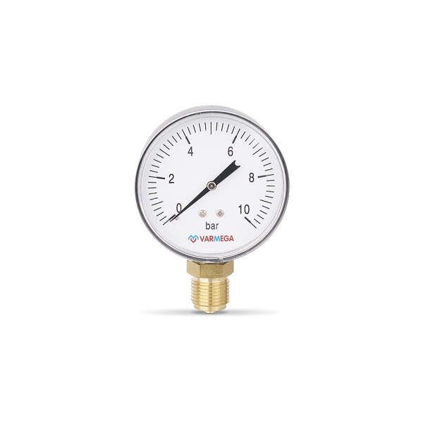 Манометр радиальный Varmega VMMT10-801004, диаметр 80 мм, 10 бар, 1/2"