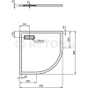 Поддон акр ULTRAFLAT 90х90 полукруг Ideal Standard T449201