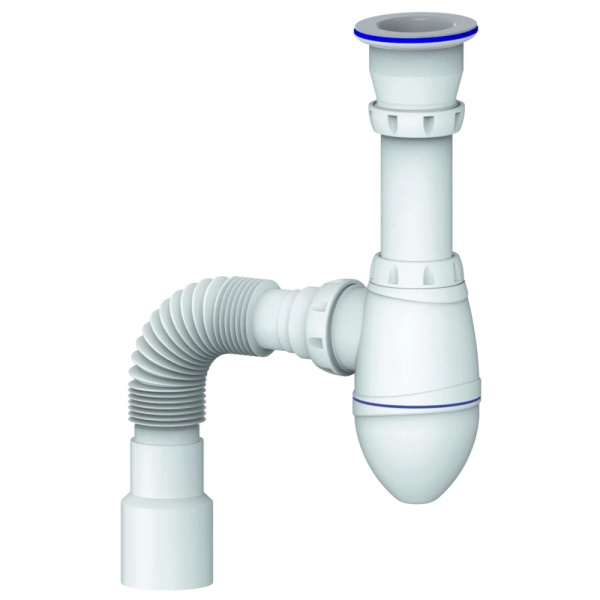 Сифон умыв бут 1 1/2"x40 гофр 40х40/50 пласт/сетка Unicorn A220P