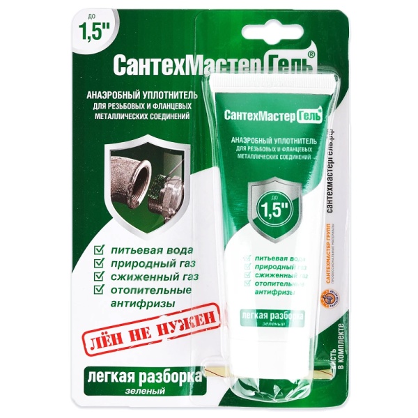 Гель анаэроб 60гр тюбик зеленый СантехмастерГель 04015