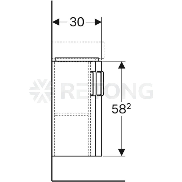 Тумба Renova Compact п/ угл умыв 45 сер мат/глян Geberit 862133000