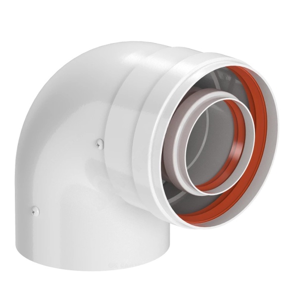 Отвод коаксиал промежут 60/100мм 90гр KRATS PK-90-05L