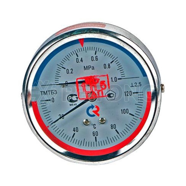 Термоманометр осев ТМТБ-31Т.1 120С 0-0,6МПа Дк80 G1/2" L=46мм Росма 00000002290