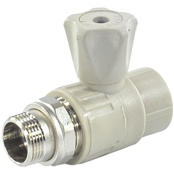 Кран шаровой PP-R сер Дн25х3/4" НР прям д/рад VALFEX 10149025Г
