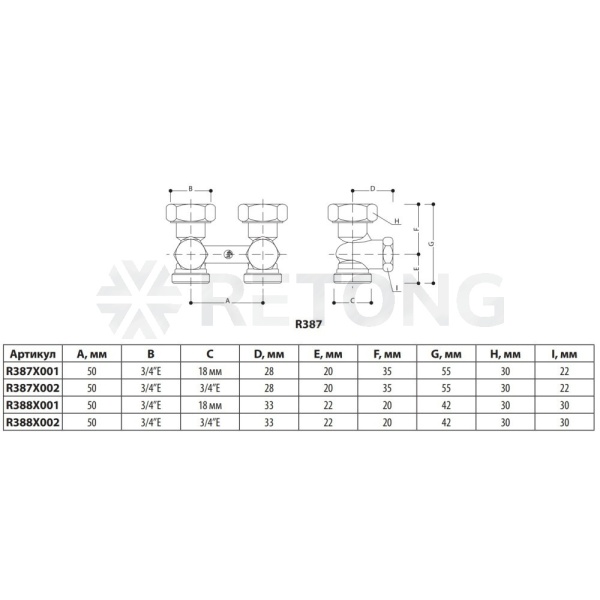 Узел ниж/п Ду20 Ру10 3/4x3/4" ЕК прям двухтр Giacomini R387X002