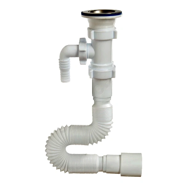 Сифон умыв гофр 1 1/2"x40/50 L=470-1250мм отв нерж/сетка Орио А-30135