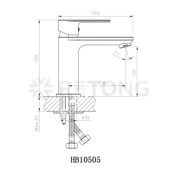 Смес/умыв однор лит/изл гайка Haiba HB10505