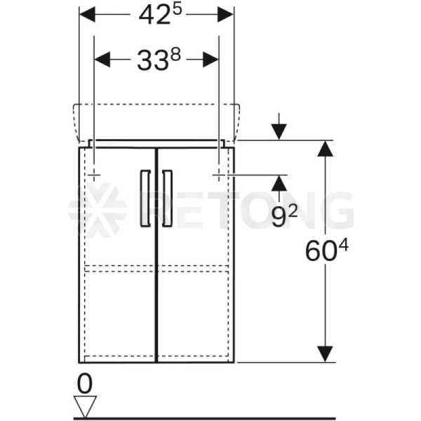 Тумба Renova Compact п/ угл умыв 45 сер мат/глян Geberit 862133000