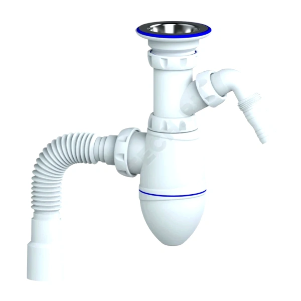 Сифон умыв бут 1 1/4"x32 гофр 32х32/40 отв нерж/сетка Unicorn M320V