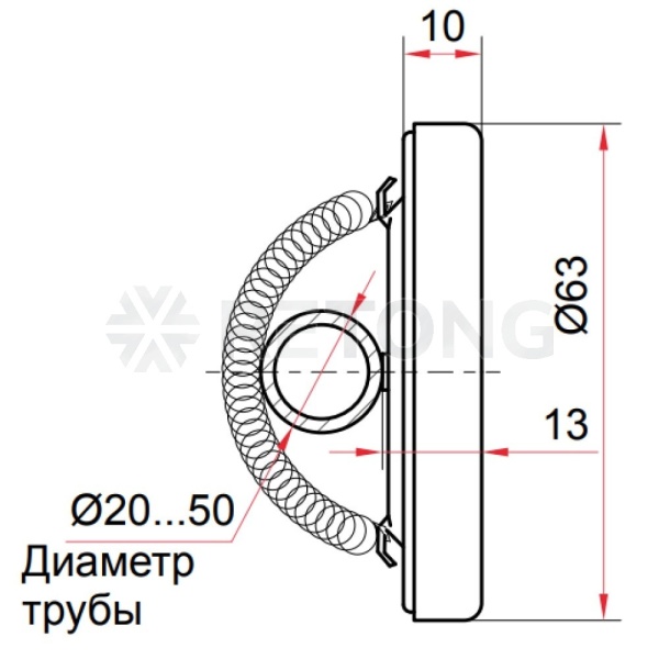 Термометр биметалл БТ-30.010 120С Дк63 накладной Росма 00000002384