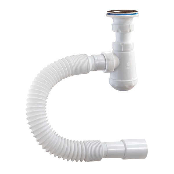 Сифон умыв бут 1 1/4"x32 гофр 32х32/40 нерж/сетка Чик Орио М-32034