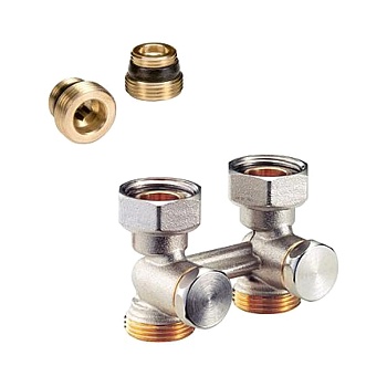 Узел нижнего подключения Varmega VMDV21-400415, 1/2"х3/4"EK НР, прямой, хром