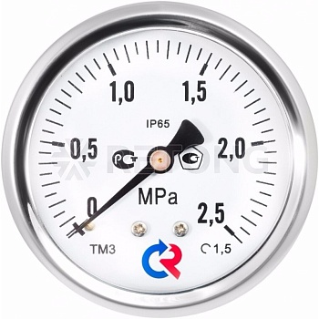 Манометр осев гидр ТМ-320Т.20 0-1,0МПаДк63 G1/4" силик нерж Росма 00000030534