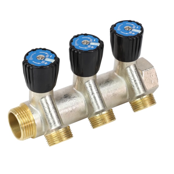 Коллектор лат клап рег 1" м/р 2в 1/2" ПУ н/р 50мм Aquasfera 9039-04