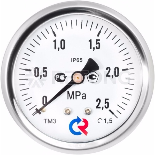 Манометр осев гидр ТМ-320Т.20 0-1,0МПаДк63 G1/4" силик нерж Росма 00000030534