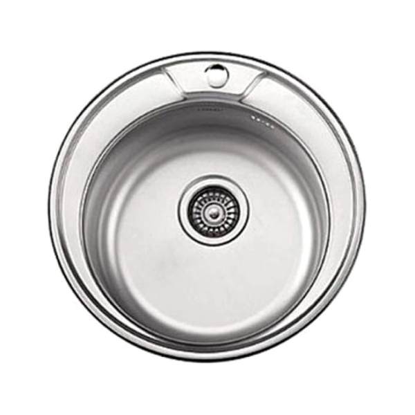 Мойка нерж врезн Глянцевая 490х490 0,8мм в/к сиф 3 1/2 Ledeme L84949