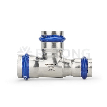 Тройник раструбный Varmega Inox Press переходной VM719282822, 28×28×22 мм