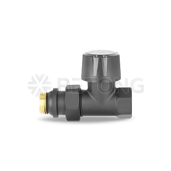 Термостатический клапан (терморегулятор) Varmega VMDV06-210404, 1/2" ВР-НР, прямой, черный