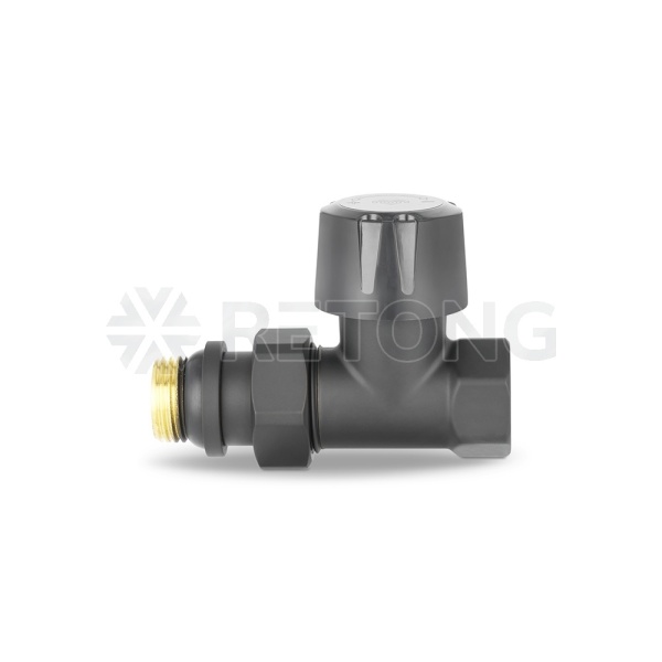 Термостатический клапан (терморегулятор) Varmega VMDV06-210404, 1/2" ВР-НР, прямой, черный