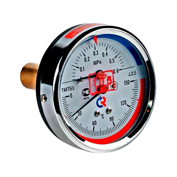 Термоманометр осев ТМТБ-31Т.1 150С 0-0,6МПа Дк80 G1/2" L=46мм Росма 00000002295