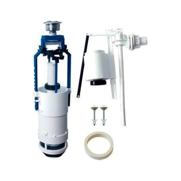 Арматура д/бачка набор 1/2" пл/ш б/под бел кноп 1реж Уклад А 105.56.14.0