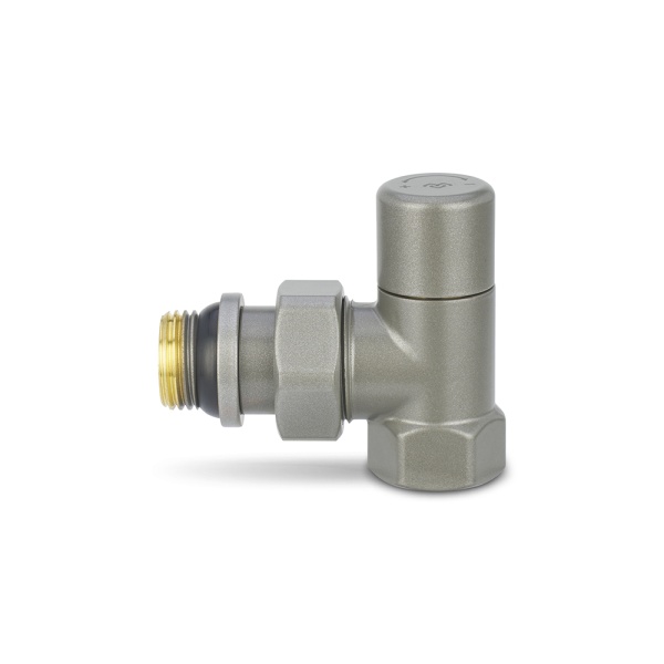 Радиаторный клапан ручной регулировки Varmega VMDV01-310404, 1/2" ВР-НР, угловой, серый