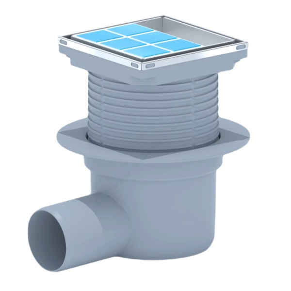 Трап рег гор/вып Дн50 нерж/реш 100х100 АНИ Пласт TA5802