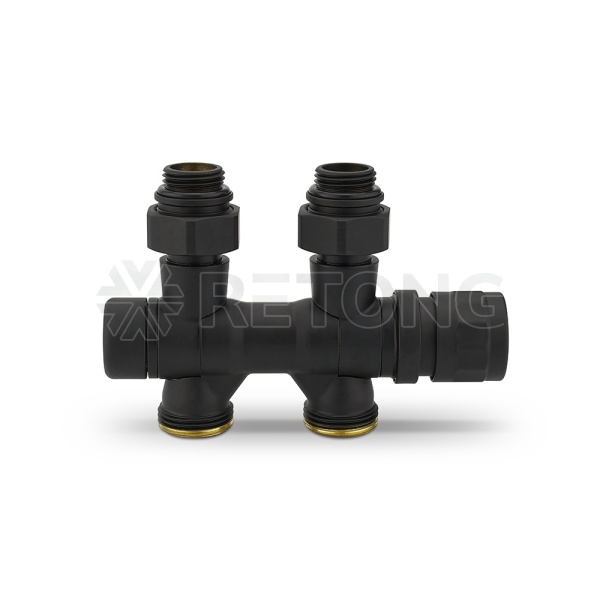 Узел нижнего подключения Varmega VMDV25-200415, 1/2"х3/4"EK, универсальный, черный
