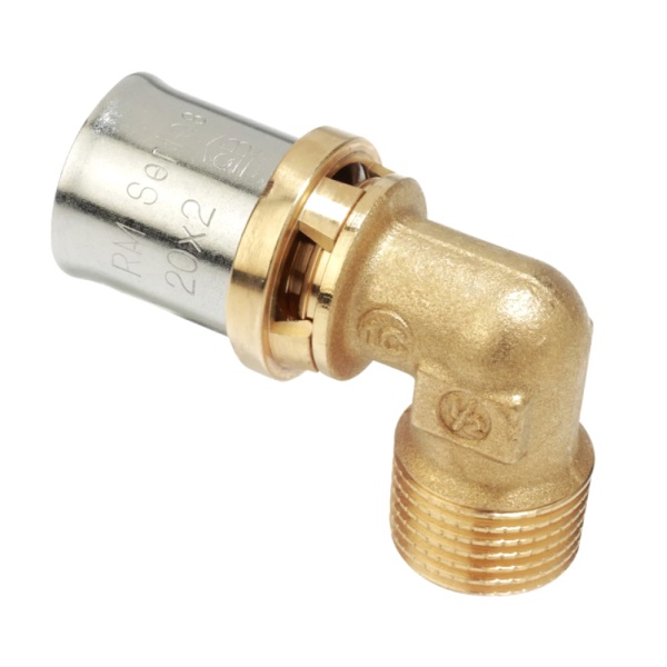 Угольник МП/PE-X пресс лат Дн16х3/4"х90гр НР Giacomini RM127Y043