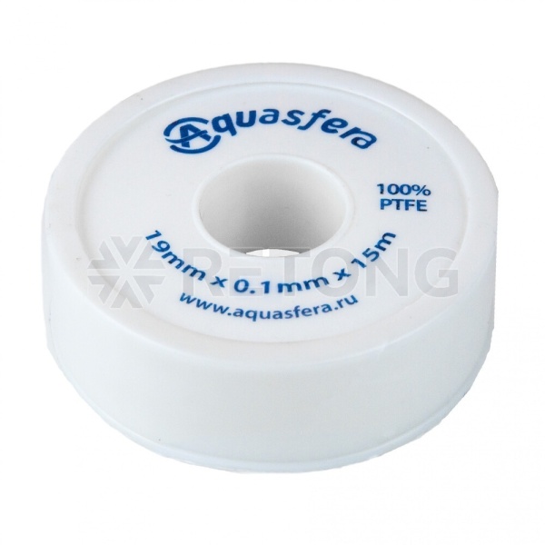 Лента ФУМ PTFE катушка 19ммх0,1ммх15м вода 6020 Aquasfera 6020-03