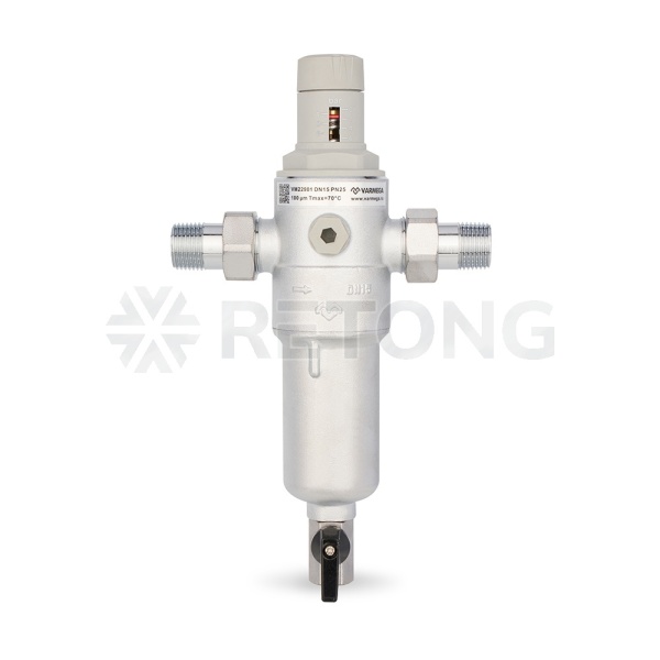 Комбинированный промывной фильтр Varmega VM22901, 1/2" НР, для горячей и холодной воды, с редуктором