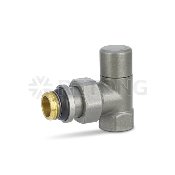 Запорный радиаторный клапан Varmega VMDV03-310404, 1/2" ВР-НР, угловой, серый