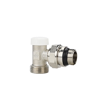 Запорный радиаторный клапан (вентиль) ручной регулировки Varmega VM10212, 1/2" x 3/4"EK НР, угловой,