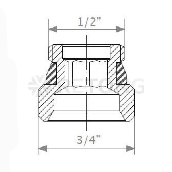 Переходник лат 1/2x3/4" ЕК НР Giacomini R483Y023