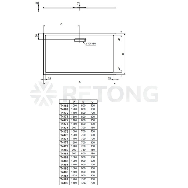 Поддон акр ULTRAFLAT 100х80 прямоуг черн б/к Ideal Standard T4468V3